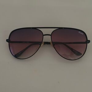Quay Australia Black and Purple Aviator Sunglasses